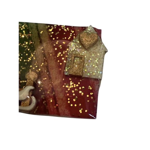 House Pins by Lucinda Christmas Pin Wreath, Heart, Sleigh, Two Houses Rectangle - Picture 5 of 7